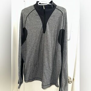 Lululemon Grey and black 1/4 zip activewear. Size M/L Men.